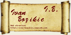 Ivan Božikić vizit kartica